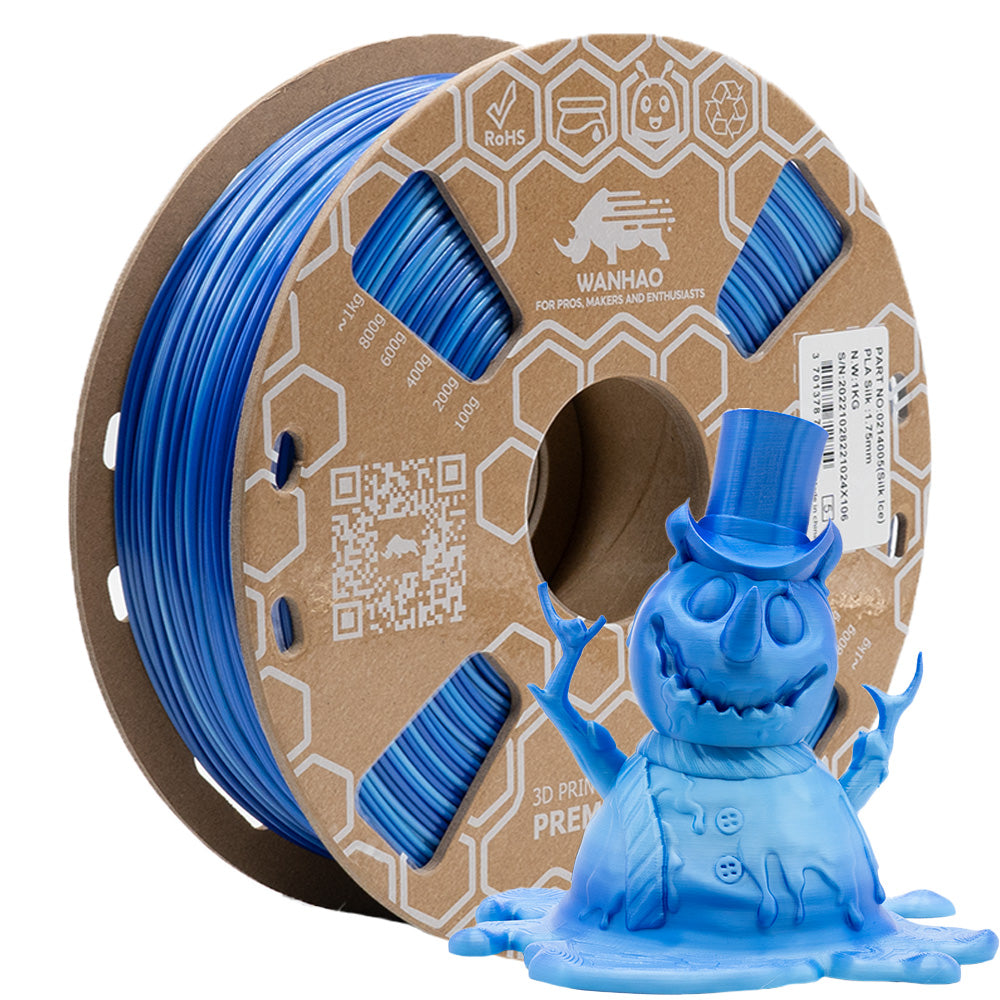 MEGA PACK - PLA Silk Premium Wanhao Multicolore/ Arc-en-Ciel ICE WATER OCEAN 1kg x 6 & PLA Silk Premium Wanhao Multicolore/Arc-en-Ciel Feu 1kg x6