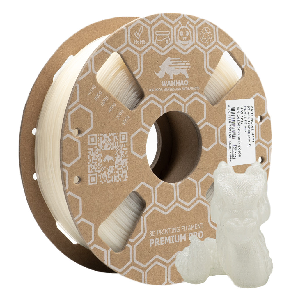 Filament PLA Premium GLASS TRANSPARENT - 1kg / 1.75mm