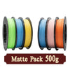 MEGA PACK MATTE 6 Bobines de 500g  - PLA Matte Vert, Matte Macaron Rose, Matte Macaron Jaune, Matte Macaron Peach, Matte Macaron Bleu Schtroumpf